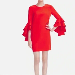 Milly Women’s Double Ruffle Sleeve Nicole Shift Dress